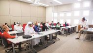 Students attending an orientation event 