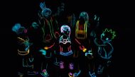 US dance group iLuminate performs on stage inside the 