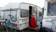 Nasir, aged 23, a migrant from Afghanistan's Baghlan province, leaves his caravan and the 