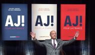 This file photo taken on September 13, 2016 shows Right-wing Les Republicains (LR) party's candidate for the LR party primary ahead of the 2017 presidential election, Alain Juppe, gesturing during a campaign meeting in Strasbourg, eastern France. Alain Ju