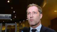 Minister-President of Belgium's French-speaking Walloon Region Paul Magnette talks to the media following his meeting with the European Union Commissioner for Trade at the European Union Commission headquarters in Brussels, October 19, 2016. Belgium's sev