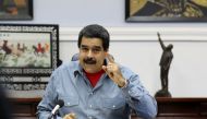 Venezuelan President Nicolas Maduro speaking during a meeting with ministers at the Miraflores presidential palace in Caracas on May 13, 2016. (AFP PHOTO / VENEZUELAN PRESIDENCY / MARCELO GARCIA) 