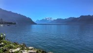 View from the banks of Lake Geneva in Montreux, Switzerland. (Amanda Loudin for The Washington Post)