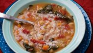 Chickpea and Farro Stew photographed in Washington, DC. (The Washington Post by Deb Lindsey)