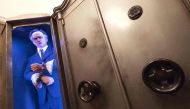 A wax figure of Harry Houdini, the famed Hungarian-born escape is seen in the 