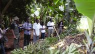 Farmers take part in a training on organic farming techniques in macadamia production in Githure, in central Kenya. TRF/Caroline Wambui