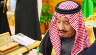 Custodian of the Two Holy Mosques King Salman bin Abdulaziz Al Saud of Saudi Arabia introduces the budget for 2017 in Riyadh, yesterday.