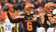 Cleveland Browns quarterback Cody Kessler (6) throws a pass during the second half at FirstEnergy Stadium. The Browns won 20-17. Ken Blaze
