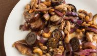 Cashew Eggplant Chicken Stir-Fry  (Photo by Goran Kosanovic for The Washington Post)