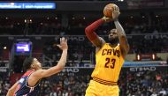 Cleveland Cavaliers forward LeBron James (23) shoots over Washington Wizards forward Otto Porter Jr. (22) during the first quarter at Verizon Center. Tommy Gilligan
