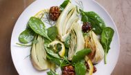 Roasted Fennel and Lemon Salad With Turmeric Walnuts (Photo by Deb Lindsey for The Washington Post)