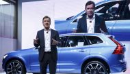 Vovlo CEO Hakan Samuelsson speaks during presentation of the new Volvo XC60 car during the 87th International Motor Show at Palexpo in Geneva, Switzerland, March 7, 2017. REUTERS/Denis Balibouse