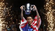 Malaysia's Lee Chong Wei celebrates victory in the mens singles final of Yonex All England Open Badminton Championships. (Reuters / Andrew Boyers Livepic)