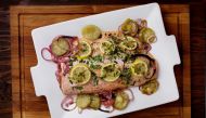 Roasted Tomatillo Salmon. (Photo by Deb Lindsey for The Washington Post)