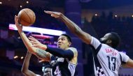 Danny Green of the San Antonio Spurs shoots against Houston Rockets during Game Six of the NBA Western Conference semi-finals on Thursday.