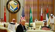 U.S. President Donald Trump sits down to a meeting with of Gulf Cooperation Council leaders, including Saudi Arabia's King Salman bin Abdulaziz Al Saud (R), during their summit in Riyadh, Saudi Arabia May 21, 2017. REUTERS/Jonathan Ernst