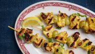 Spiced Chicken Skewers With Grapes. (Photo by Deb Lindsey for The Washington Post)