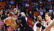 Los Angeles Clippers’ guard Chris Paul (left) in action. 