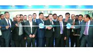 The officials, customers and well-wishers of the Trust Exchange Company WLL during the inauguration of its new branch at New Quality Hypermarket in Bin Mahmoud. 