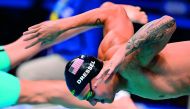 US swimmer Caeleb Remel Dressel competes in the mixed 4x100m freestyle final during the swimming competition at the 2017 FINA World Championships in Budapest.