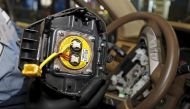 A recalled Takata airbag inflator removed it from a Honda Pilot is shown at the AutoNation Honda dealership service department in Miami, Florida, United States on June 25, 2015. Reuters/Joe Skipper