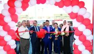 Senior officials of Aamal Trading and Distribution, and Bridgestone Europe, including Syed Rashid Hassan, General Manager of Aamal Trading, at the opening ceremony. 