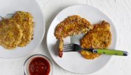 Corn and Crab Okonomiyaki. (Deb Lindsey for The Washington Post)
