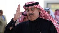 (FILES) This file photo taken on February 15, 2008 shows Prince Miteb bin Abdul Aziz, son of Saudi King Abdullah bin Abdul Aziz, gesturing in Janadriyah in the outskirts of the Saudi capital Riyadh.  AFP / HASSAN AMMAR 
