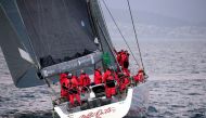 Australian super-maxi Wild Oats XI sails towards the finish line to win the annual 630 nautical miles (1166 kilometres) Sydney to Hobart Yacht Race, December 27, 2017. AAP/Rob Blakers/via REUTERS 