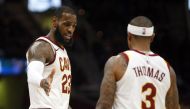 LeBron James #23 of the Cleveland Cavaliers and Isaiah Thomas #3 of the Cleveland Cavaliers react to a foul against the Orlando Magic at Quicken Loans Arena on January 18, 2018 in Cleveland, Ohio.   Justin K. Aller/AFP
