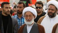 FILE PHOTO: Bahrain's leading Shi'ite cleric Sheikh Isa Qassim takes part in an anti-government rally in Budaiya, west of Manama, Bahrai March 9, 2012. Reuters/Hamad I Mohammed