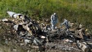 :A picture taken in the northern Israeli Kibbutz of Harduf on February 10, 2018, shows the remains of an Israel F-16 that crashed after coming under fire by Syrian air defences during attacks against 