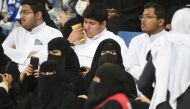 File picture of Saudi women and men at the AFC Champions League in Riyadh, on February 13, 2018. AFP / FAYEZ NURELDINE