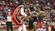 Houston Rockets guard James Harden (13) attempts to drive the ball past New Orleans Pelicans forward Cheick Diallo (13) during the first quarter at Toyota Center. Troy Taormina
