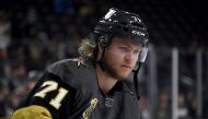 William Karlsson #71 of the Vegas Golden Knights skates during warmups before a game against the Vancouver Canucks at T-Mobile Arena on March 20, 2018 in Las Vegas, Nevada. The Golden Knights won 4-1. Ethan Miller/Getty Images/AFP