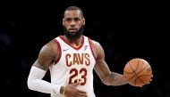 LeBron James #23 of the Cleveland Cavaliers dribbles down the court in the third quarter against the Brooklyn Nets during their game at Barclays Center on March 25, 2018 in the Brooklyn borough of New York City.   Abbie Parr/AFP
