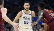 Philadelphia 76ers guard Ben Simmons (25) dribbles the ball against the Cleveland Cavaliers during the first quarter at Wells Fargo Center. Bill Streicher