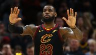 LeBron James #23 of the Cleveland Cavaliers looks on late in the fourth quarter while playing the Indiana Pacers in Game Seven of the Eastern Conference Quarterfinals during the 2018 NBA Playoffs at Quicken Loans Arena on April 29, 2018 in Cleveland, Ohio