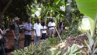 Millions of Kenyans are landless. Many were displaced during the colonial era. Others lost their land due to ethnic clashes, corruption or because their parents did not write a will. In this photograph, farmers take part in a training on organic farming t