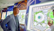 Dutch legend Ruud Gullit during his visit to SC’s Legacy Pavilion at Al Bidda Tower recently.