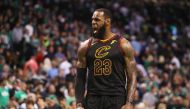 LeBron James #23 of the Cleveland Cavaliers reacts in the second half against the Boston Celtics during Game Seven of the 2018 NBA Eastern Conference Finals at TD Garden on May 27, 2018 in Boston, Massachusetts.Maddie Meyer/AFP
