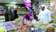 Shoppers buying sweets at a shop in Souq Waqif. Pic: Salim Matramkot/The Peninsula