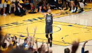 Golden State Warriors guard Stephen Curry (30) reacts following the 122-103 victory against the Cleveland Cavaliers in game two of the 2018 NBA Finals at Oracle Arena. Mandatory Credit: Kelley L Cox-USA TODAY Sports