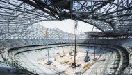 The construction work in full swing at Al Bayt Stadium-Al Khor city.