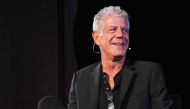 In this file photo taken on October 07, 2017, Chef Anthony Bourdain speaks onstage at New York Society for Ethical Culture in New York City (AFP / Getty Images North America / Craig Barritt) 