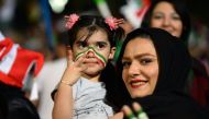 Fans gather for a public viewing event at Azadi Stadium in Tehran, Iran on June 25, 2018, to watch the 2018 FIFA World Cup Russia Group B match between Iran and Portugal. (Fatemeh Bahrami /Anadolu Agency)

