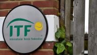 FILE PHOTO: A logo is seen at the entrance to the International Tennis Federation headquarters, where the Tennis Integrity Unit is based, in London, Britain January 18, 2016. Reuters/Toby Melville
