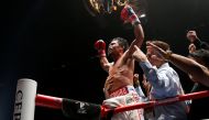 Manny Pacquiao celebrates after winning the bout against Lucas Matthysse REUTERS/Lai Seng Sin