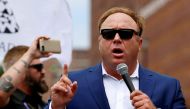 Alex Jones from Infowars.com speaks during a rally in support of Republican presidential candidate Donald Trump near the Republican National Convention in Cleveland, Ohio. July 18, 2016. Reuters/Lucas Jackson