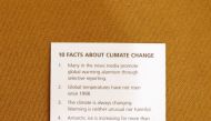 The reverse side of Heartland Institute Science Director Jay Lehr's business card during the America First Energy Conference 2018 in New Orleans, Louisiana, U.S., August 7, 2018. Reuters/Edmund D. Fountain